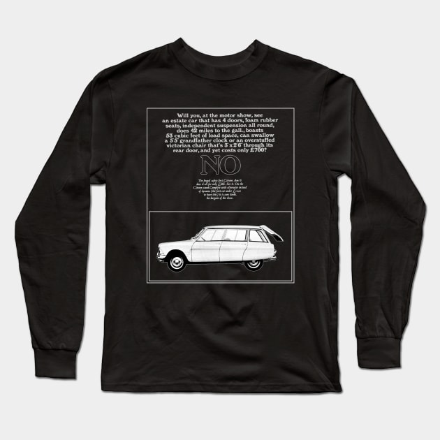 1960s FRENCH ESTATE CAR - advert Long Sleeve T-Shirt by Throwback Motors